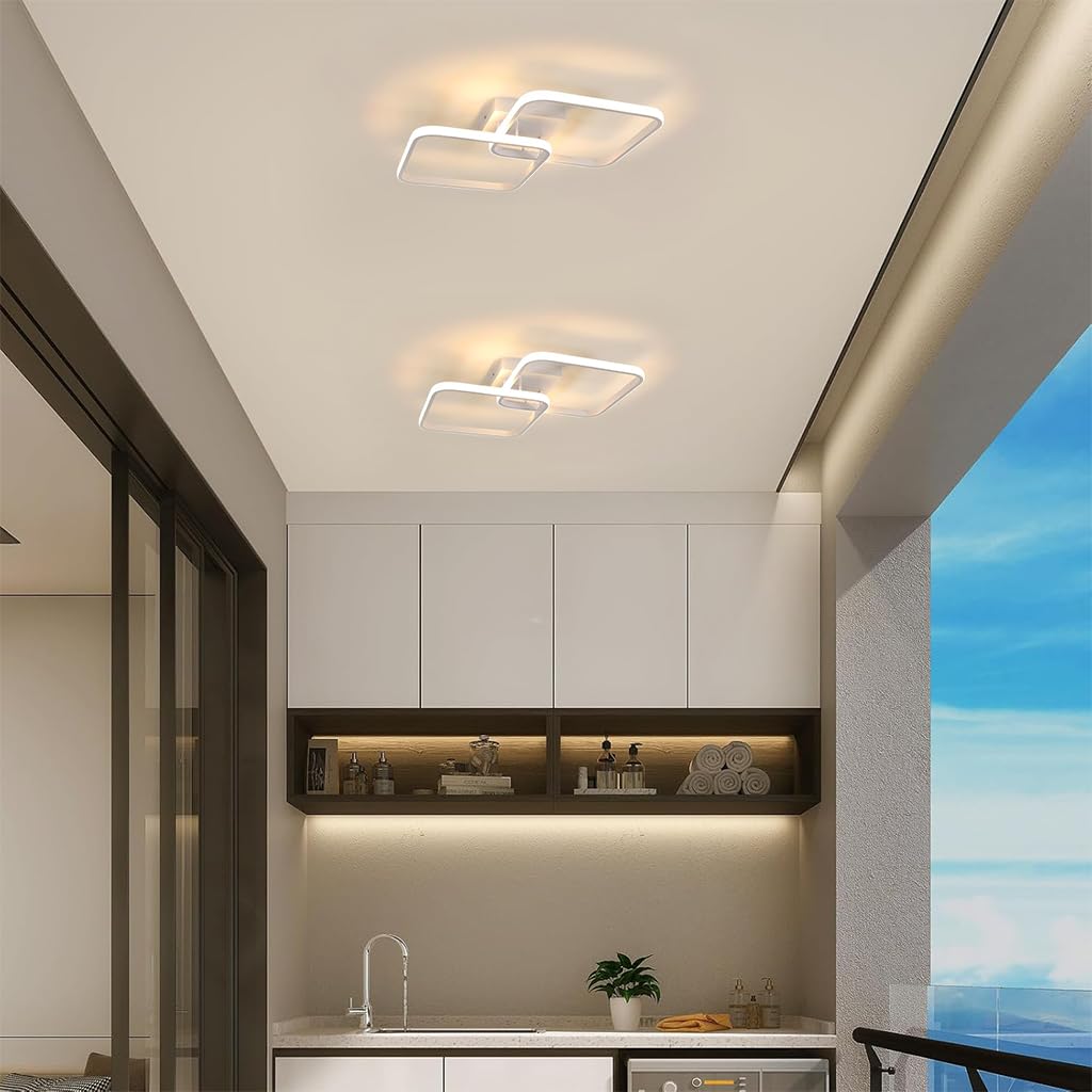 ELEPHANTBOAT® 50W Ceiling Light Modern LED Acrylic Square Ceiling Lamp, Large 3000K Warm White Light Lighting Fixtures for Living Room Bedroom Kitchen Study Office, 59CM ELEPHANTBOAT® 50W Ceiling Light Modern LED Acrylic Square Ceiling Lamp, Large 3000K Warm White Light Lighting Fixtures for Living Room Bedroom Kitchen Study Office, 59CM